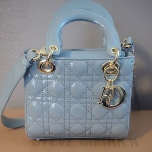 Dior Mirror Bag Sky Blue Quilted Mini Bag